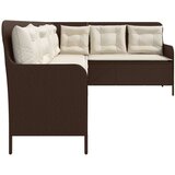 vidaXL Vrtna sofa L-oblika sa jastucima smeđi od poliratana | shoptok.hr
