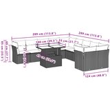  11-dijelni set vrtnih sofa od poliratana s jastucima smeđi | shoptok.hr