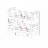 Molarem Home Drveni dječji krevet na kat Gabi s ladicom - bijeli - 200x90 cm - Bez madraca | shoptok.hr