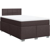 vidaXL Box spring postelja z vzmetnico temno rjava 120x190 cm blago, (21306906) Cene