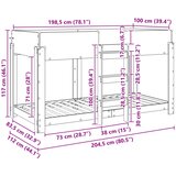  Krevet na kat za djecu Umjetnički hrast 100 x 200 cm | shoptok.hr