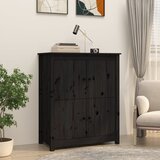 vidaXL Komoda črna 83x41,5x100 cm trdna borovina Cene