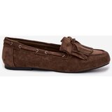 Boto Women's Loafers with Fringes and Bow Dark Green Olivianne | Shoptok.si