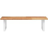  Zidna polica za umivaonik od čelika i masivnog bagremovog drva Smeđa 60 x 50 x 2 cm | Shoptok.si