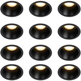  Set van 12 moderne inbouwspots zwart GU10 35mm IP44 - Dept Cene