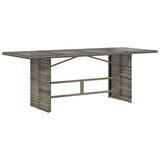  Vrtni stol sa staklenom pločom sivi 190x80x75 cm od poliratana | shoptok.hr