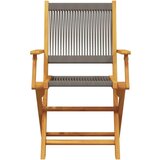  3-dijelni bistro set od polipropilen i masivnog drva sivi | shoptok.hr
