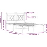 Metalni okvir za krevet s uzglavljem crni 120x200 cm | shoptok.hr