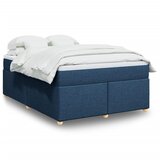 vidaXL Box spring postelja z vzmetnico modra 160x200 cm blago | Shoptok.si