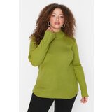 Trendyol Curve Green Half Turtleneck Thin Knitwear Sweater Cene