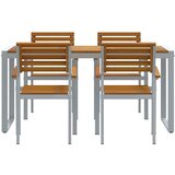  Vrtni set za objed 5 pcs Siva Čvrsto drvo akacije | Eponuda.com