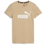 Puma Tehnička sportska majica 'ESS' svijetlosmeđa / bijela