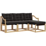 vidaXL Zunanja garnitura za sedenje z blazino 4 pcs Bela in črna, (5000281825) | Shoptok.si