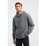 GRIMELANGE Epic Men's Soft Fabric Hooded Drawstring Regular Fit Embroidered Sweatshirt