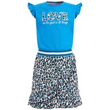 WE Fashion Obleka bež / svetlo modra / črna / bela | Shoptok.si