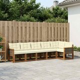  Set vanjskih sofa 6 kom. Prirodna i krem Smeđa 302 x 124,5 x 73 cm | shoptok.hr