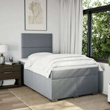 vidaXL Boxspring postelja z vzmetnico svetlo siva 120x190 cm blago | Shoptok.si