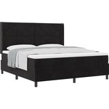 vidaXL Box Spring postelja z vzmetnico Črna 180x200 cm Žamet, (22050948) | Shoptok.si