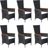  7-dijelni vrtni blagovaonski set od poliratana crni | Eponuda.com