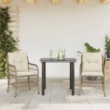 vidaXL Bistro garnitura 3-delna z blazinami bež poli ratan Cene