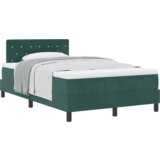  Postelja s pomičnim dnom in vzmetnico temno zelena mala dvojna žamet, (22052198) | Shoptok.si