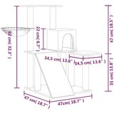  Penjalica za mačke sa stupovima za grebanje krem 82 cm | shoptok.hr