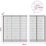  Gabion s žicom debljine 3,5 mm i mrežom 5x10 cm 950x50x150 cm | shoptok.hr