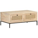 vidaXL Stolić za kavu 90x50x37 cm masivno drvo manga i prirodna trska | shoptok.hr