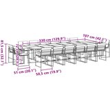  17dijelni vrtni blagovaonski set s jastucima crni od tekstilena | shoptok.hr