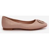 Boto Women's Ballerina Flats with Eco Leather Decoration Beige Rhodike | shoptok.hr
