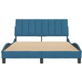  Okvir za krevet s uzglavljem plavi 140 x 190 cm baršunasti | shoptok.hr