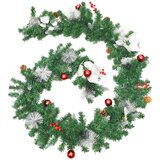  Božićna girlanda s LED svjetlima zelena 2,7 m PVC | shoptok.hr