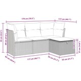  4-dijelni set vrtnih sofa s jastucima svijetlosivi poliratan | shoptok.hr