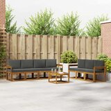  Set vanjskih sofa s jastukom 8 pcs Prirodna i antracit | Eponuda.com