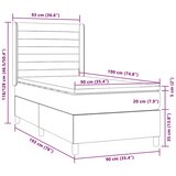  box spring s madracem LED smeđesivi 90x190 cm tkanina | shoptok.hr