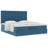  Otomanski posteljni okvir z vzmetnicami moder 200x200cm žamet, (22053819) | Shoptok.si