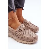 VINCEZA Women's Beige Loafers With Bow Reece | shoptok.hr