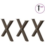  Noge za blagovaonski stol u obliku slova X, 3 kom, prirodni čelik, 90 x (72-73) cm, čelik | shoptok.hr
