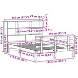 vidaXL Knjižna postelja brez vzmetnice vošč. rjava 140x190 cm borovina | Shoptok.si