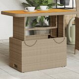  The Living Store Vrtna miza bež 90x55x71 cm poli ratan in akacijev les - Vrtna Miza, (21460381) Cene