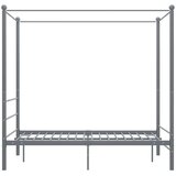 Posteljni okvir z ogrodjem za baldahin siv kovinski 140x200 cm, (20606242) | Shoptok.si