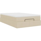  Otomanski okvir kreveta s madraca krem 120x190 cm od tkanine | shoptok.hr