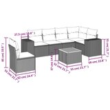 7-dijelni set vrtnih sofa od poliratana s jastucima crni | shoptok.hr