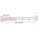 Vrtna ograda s vrhom koplja Čelik 892,5 x 75 cm Crna | shoptok.hr