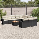  12-dijelni set vrtnih sofa od poliratana s jastucima crni | shoptok.hr