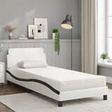  Krevet s madracem Dover bijelo-crni 90 x 200 cm od umjetne kože | shoptok.hr