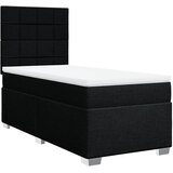  Krevet s oprugama i madracem crni 100 x 200 cm od tkanine | shoptok.hr
