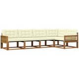 vidaXL Zunanja garnitura za sedenje z blazino 5 pcs Naravna in smetana, (5000273375) | Shoptok.si