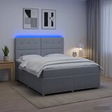  LED okvir za krevet s madracem Svjetlosiva 140 x 200 cm Tkanina | shoptok.hr