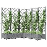  Vrtna sadilica s rešetkom svjetlosiva 120x120x121,5 cm PP | shoptok.hr